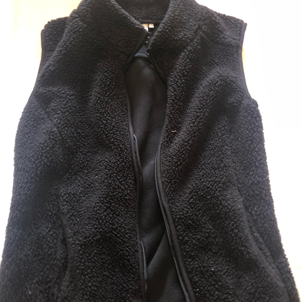 fuzzy black vest